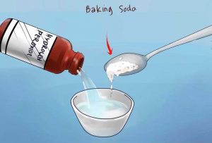 Baking soda with hydrogen peroxide