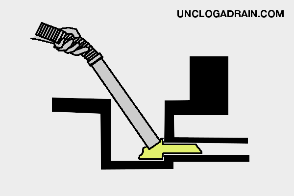 Unclog a garage floor drain - suck the clog out with a wet dry vacuum